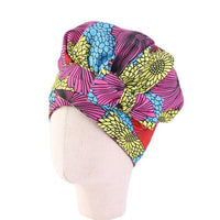 African Print Satin Bonnet With Long Ribbon Wrap Double Layer Headwrap Ankara Pattern Women Hair Cover Large Size Hair Wrap Cap - Divine Diva Beauty