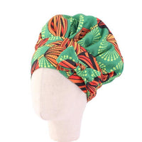 African Print Satin Bonnet With Long Ribbon Wrap Double Layer Headwrap Ankara Pattern Women Hair Cover Large Size Hair Wrap Cap - Divine Diva Beauty