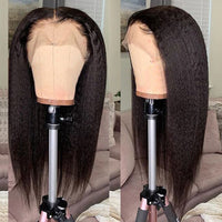 Kinky Straight Wig 13*4 Lace Front Human Hair Wigs Remy Yaki Lace Wig 4x4 Lace Closure Wig - Divine Diva Beauty