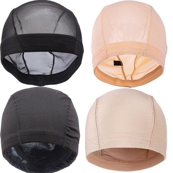Weave Cap Black Beige Breathable Stretch Spandex Dome Wig Caps for Making Wigs S M L - Divine Diva Beauty