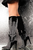 Rhinestone thigh high Over The Knee Boots - Divine Diva Beauty