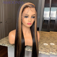 Ombre Straight Lace Wigs 13*4 Human Hair Wig Lace front Pre-Plucked Glueless Lace Front Human Hair Wigs - Divine Diva Beauty