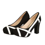 plaftorm high heels patchwork shoes 11+ - Divine Diva Beauty