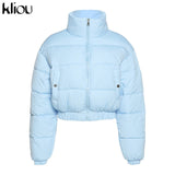 Jacket Solid Puffer Zip-Up Coat - Divine Diva Beauty