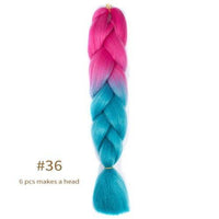 Jumbo Braids Synthetic Hair Pure Blonde Pink Green Ombre Color 24In 100g Extension Box Braid Hair African Braids - Divine Diva Beauty