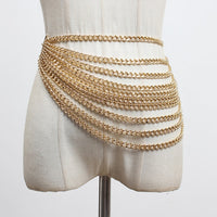 Metal Chain Split Joint Irregular Long Belt - Divine Diva Beauty