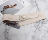 Pu Leather Elastic Camel Long Elastic Wide Belt - Divine Diva Beauty