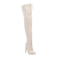 Over The Knee Lace-up Thigh High Boots  11+ - Divine Diva Beauty