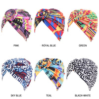 African Print Hair Accessories for Girls Scrunchies Woman Knotted Turban Wrap Elastic Stretch Striped Headwear Head Scarf Ladies - Divine Diva Beauty
