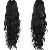 Long Black Drawstring Wavy Ponytail Hair Synthetic Ponytail - Divine Diva Beauty