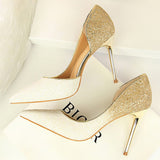 High Heels Sequins Scarpins Pumps shoes - Divine Diva Beauty