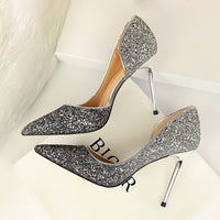 High Heels Sequins Scarpins Pumps shoes - Divine Diva Beauty