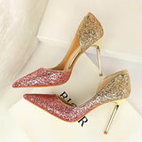 High Heels Sequins Scarpins Pumps shoes - Divine Diva Beauty