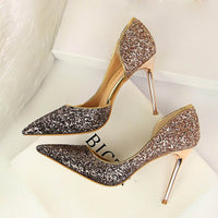 High Heels Sequins Scarpins Pumps shoes - Divine Diva Beauty