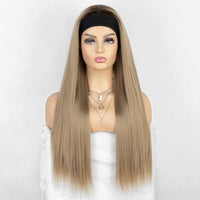 Silky Straight Golden headband synthetic Natural brown/Golden - Divine Diva Beauty