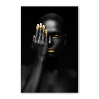 Modern Art Canvas Painting African Black Woman Posters and Prints home decor wall art - Divine Diva Beauty