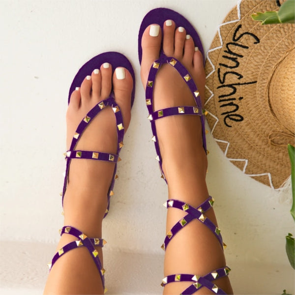 Gladiator Rivet Sandals shoes - Divine Diva Beauty