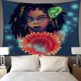 African woman background wall tapestry Background cloth  Tapestry home decoration mural 95*73cm - Divine Diva Beauty