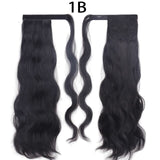 Long Black Drawstring Wavy Ponytail Hair Synthetic Ponytail - Divine Diva Beauty