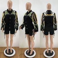 Long Sleeve Jacket With Strings All Over outerwear - Divine Diva Beauty