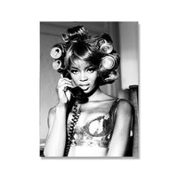 Naomi Campbell Fashion Poster Canvas Wall Art Prints African American Black Woman Top Model Painting Girls Room Wall Art Decor - Divine Diva Beauty
