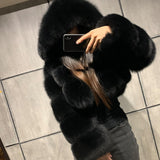 outerwear Winter Faux Fur Cropped Coat Fluffy Zip Hooded Warm Short Jacket - Divine Diva Beauty