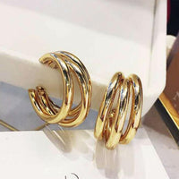 Retro Alloy Metal Round Hoop Earrings Jewelry - Divine Diva Beauty