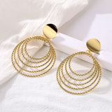 Retro Alloy Metal Round Hoop Earrings Jewelry - Divine Diva Beauty