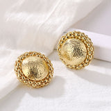 Retro Alloy Metal Round Hoop Earrings Jewelry - Divine Diva Beauty