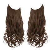 Synthetic NO Clip In Halo Hair Extensions Natural Wave BUNDLE - Divine Diva Beauty