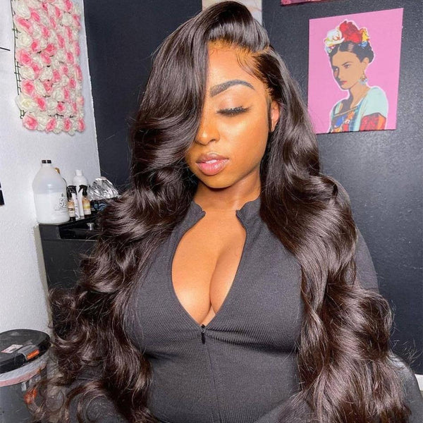30 Inch Body Wave Lace Front Wig 13x4 Lace Frontal Human Hair Wig Brazilian Pre-plucked HD Loose Deep Wave Wig - Divine Diva Beauty
