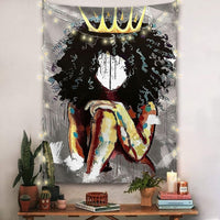 African beauty tapestry, home living room decoration hanging cloth, bedroom bedside background cloth, cloth painting 95*73cm - Divine Diva Beauty