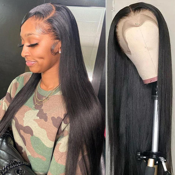 30 40 Inch Straight Lace Front Wig 13x4 Hd Lace Frontal Preplucked High Density Wig  Brazilian Straight Human Hair - Divine Diva Beauty