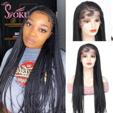 13x6 Lace Frontal Braided Wig Lace Front Wig with Baby Hair 28 Inches Box Braids Synthetic Wig - Divine Diva Beauty