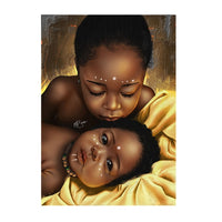 Golden African Children Oil Painting on Canvas Posters and Prints Scandinavian Wall Art Picture for Living Room Home Decoration - Divine Diva Beauty
