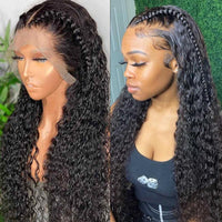 Water Wave Lace Front Wig Human Brazilian Hair 30 Inch Wet  And Wavy HD Loose Deep Wave Frontal Wig - Divine Diva Beauty