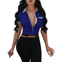 White Turn Down Collar button up Shirt plus size avail - Divine Diva Beauty
