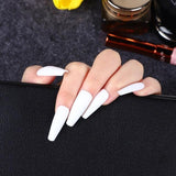 24pcs False Nails Solid Color Long Ballet Fake Nails Full Cover Coffin Nail Tips Press On Nails Kit With Glue Detachable - Divine Diva Beauty
