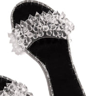 round head rhinestone sandals - Divine Diva Beauty