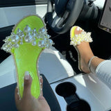 round head rhinestone sandals - Divine Diva Beauty