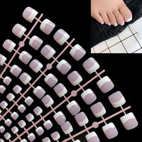 New Fashion Matte Rhinestone Red/Black/Pink Decoration Press on toenails full Drill handmade Flat toes fake nailsToes Nail 24Pcs - Divine Diva Beauty