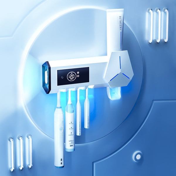 Smart Toothbrush Sterilizer UV Toothbrush Holder Automatic Toothpaste Squeezer Dispenser Home Bathroom Accessories Set - Divine Diva Beauty