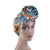 Women Fashion  African Print Stretch Bandana Head Wrap Long Scarf Hair Accessories Creative Flower Headscarf - Divine Diva Beauty