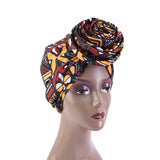 Women Fashion  African Print Stretch Bandana Head Wrap Long Scarf Hair Accessories Creative Flower Headscarf - Divine Diva Beauty