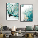 Modern Abstract Flowers Canvas Painting Posters and Prints Gold Wall Art Picture for Living Room Bedroom Scandinavian Home Decor - Divine Diva Beauty