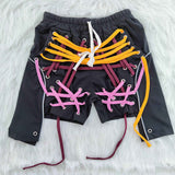 Shorts with Color Strings All Over High W - Divine Diva Beauty