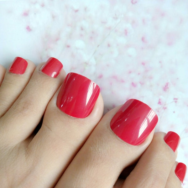 28Pcs Short False Toe Nails - Divine Diva Beauty
