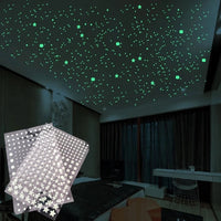 Luminous 3D Stars Dots Wall Sticker for Kids Room Bedroom Home Decoration Glow In The Dark Moon Decal Fluorescent DIY Stickers - Divine Diva Beauty