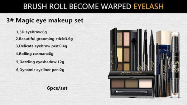 New Women Brand Makeup Set,Fashion Cosmetics kit,Dazzling Eyeshadow,WaterProof Roll Mascara,Magic Eyeliner,Fine Grooming Stick - Divine Diva Beauty