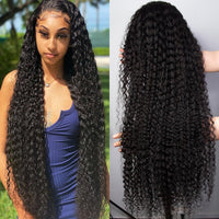 13x4 Deep Wave Frontal Wig Full Lace Front Human Hair Wigs Bob Water Wave Hd Wet And Wavy Loose Pre Plucked Curly Human Hair Wig - Divine Diva Beauty